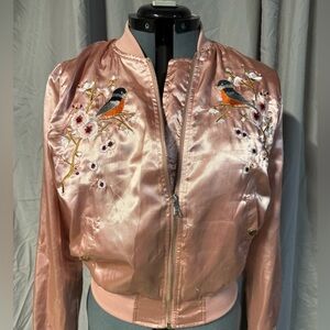 *BIRD LOVE Embroidered Bomber Jacket